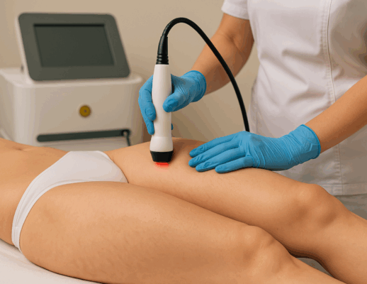 Endolaser and DNA salmon cellulite treatment on legs for smoother, firmer skin without surgery