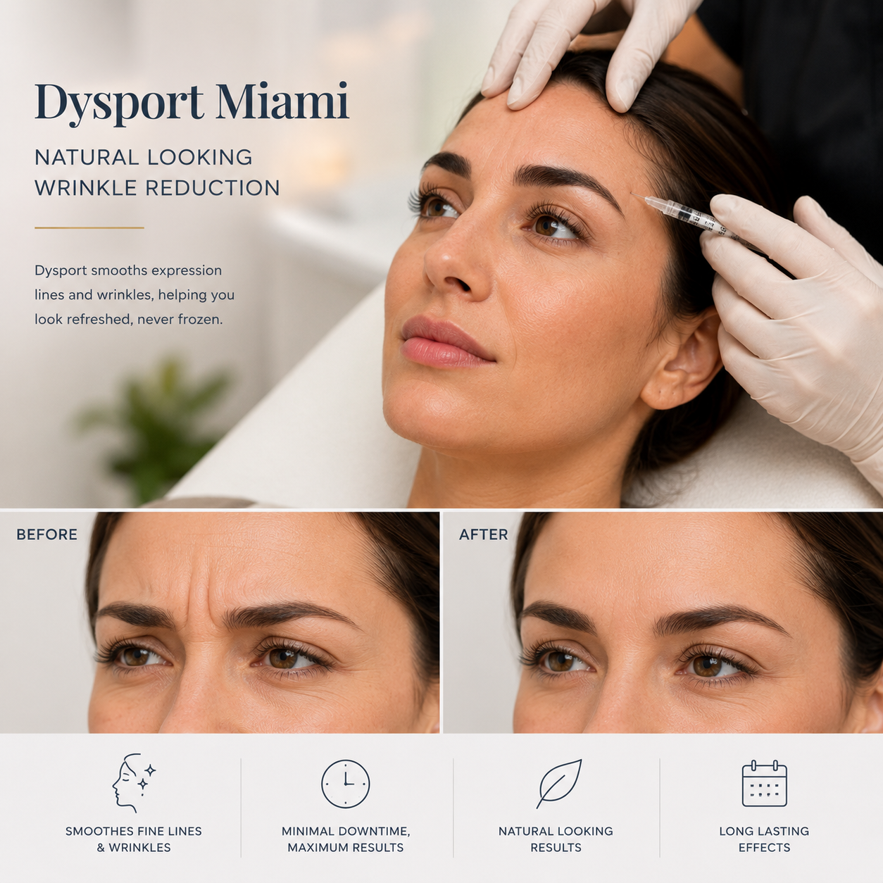 Dysport Miami for treatments, Natural Looking Wrinkle Reduction